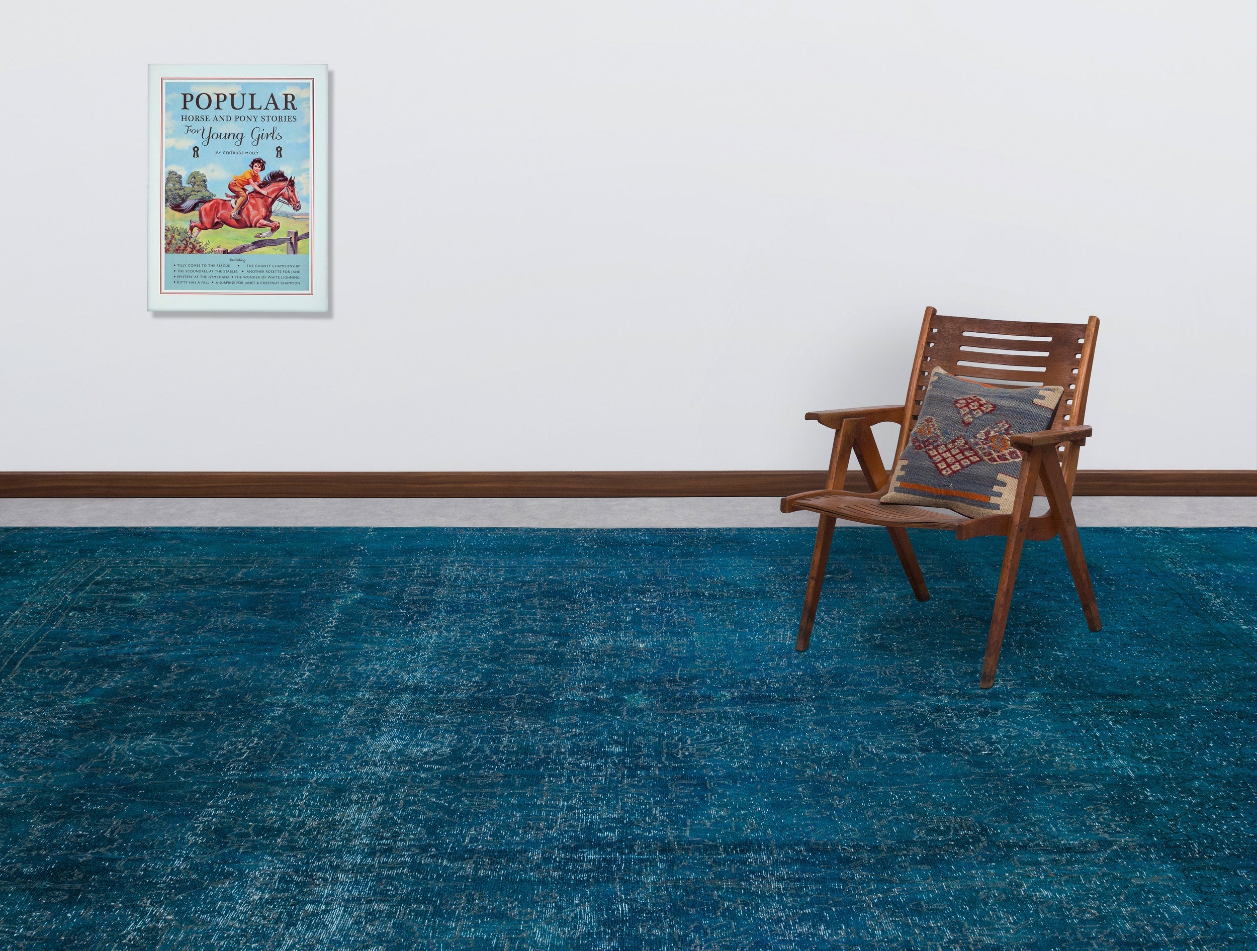 Epir Turquoise Vintage Wool Handmade Area Rug 9'7" x 12'0"