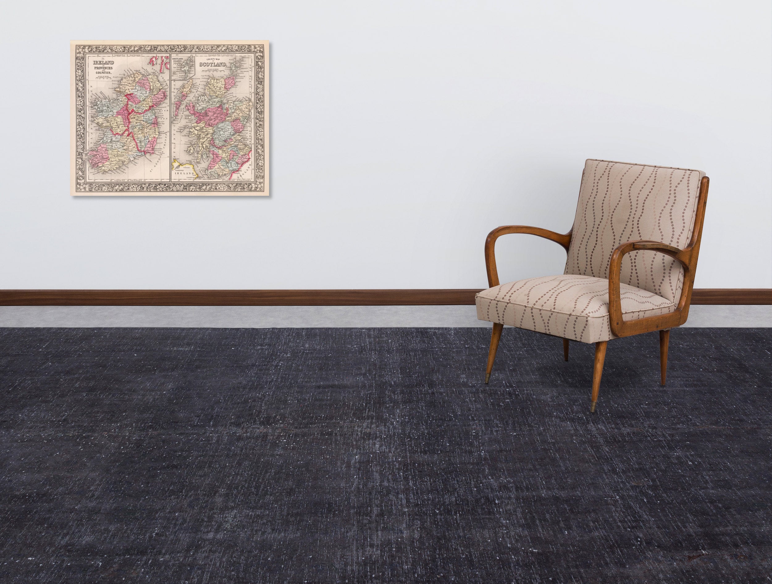 Epir Grey Vintage Wool Handmade Area Rug 9'0" x 13'2"