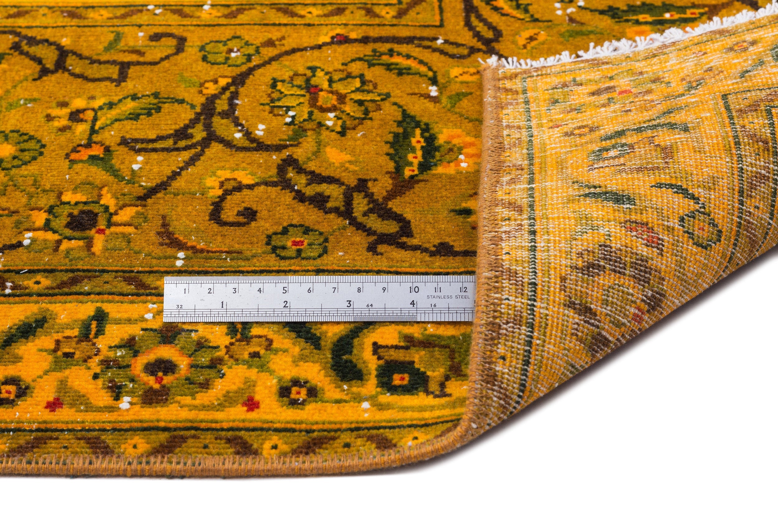 Epir Yellow Vintage Wool Handmade Area Rug 9'5" x 12'10"