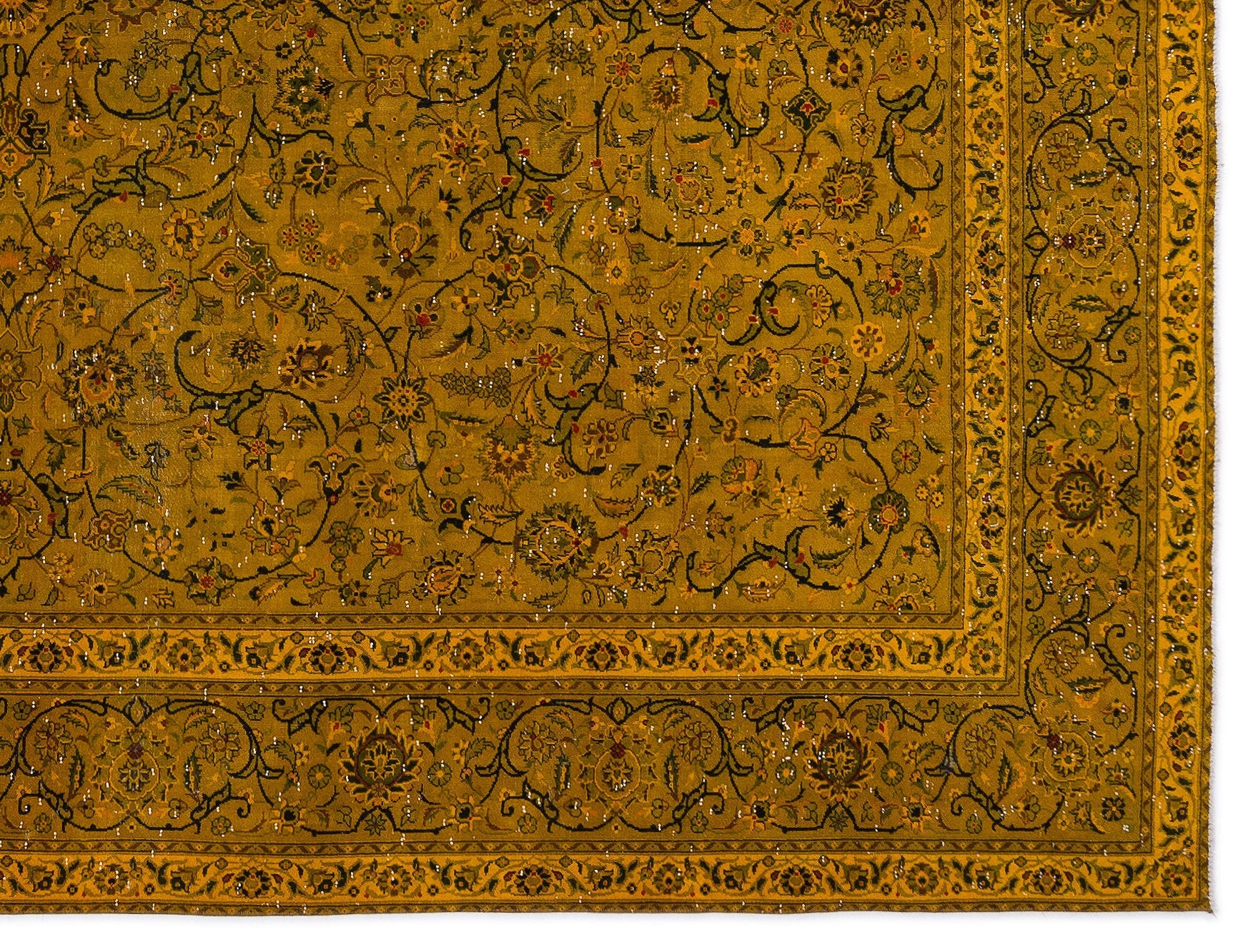 Epir Yellow Vintage Wool Handmade Area Rug 9'5" x 12'10"