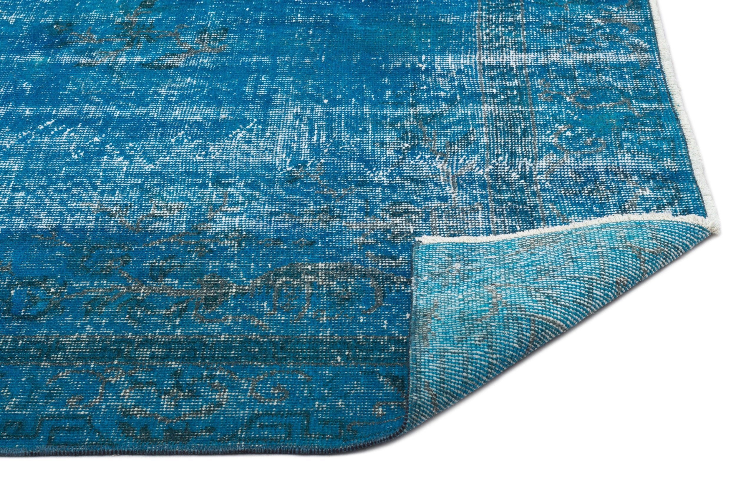 Atina Turquoise Vintage Wool Handmade Area Rug 5'1" x 8'7"