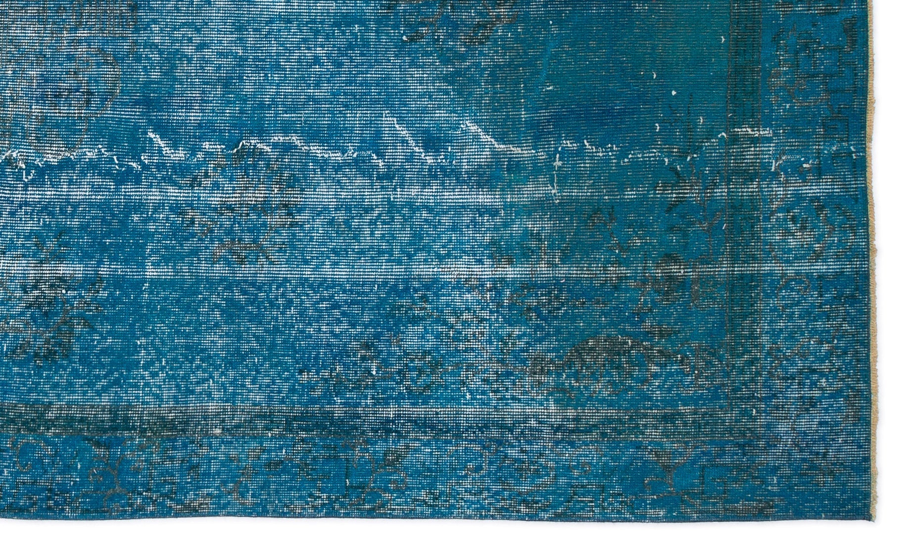 Atina Turquoise Vintage Wool Handmade Area Rug 5'1" x 8'7"
