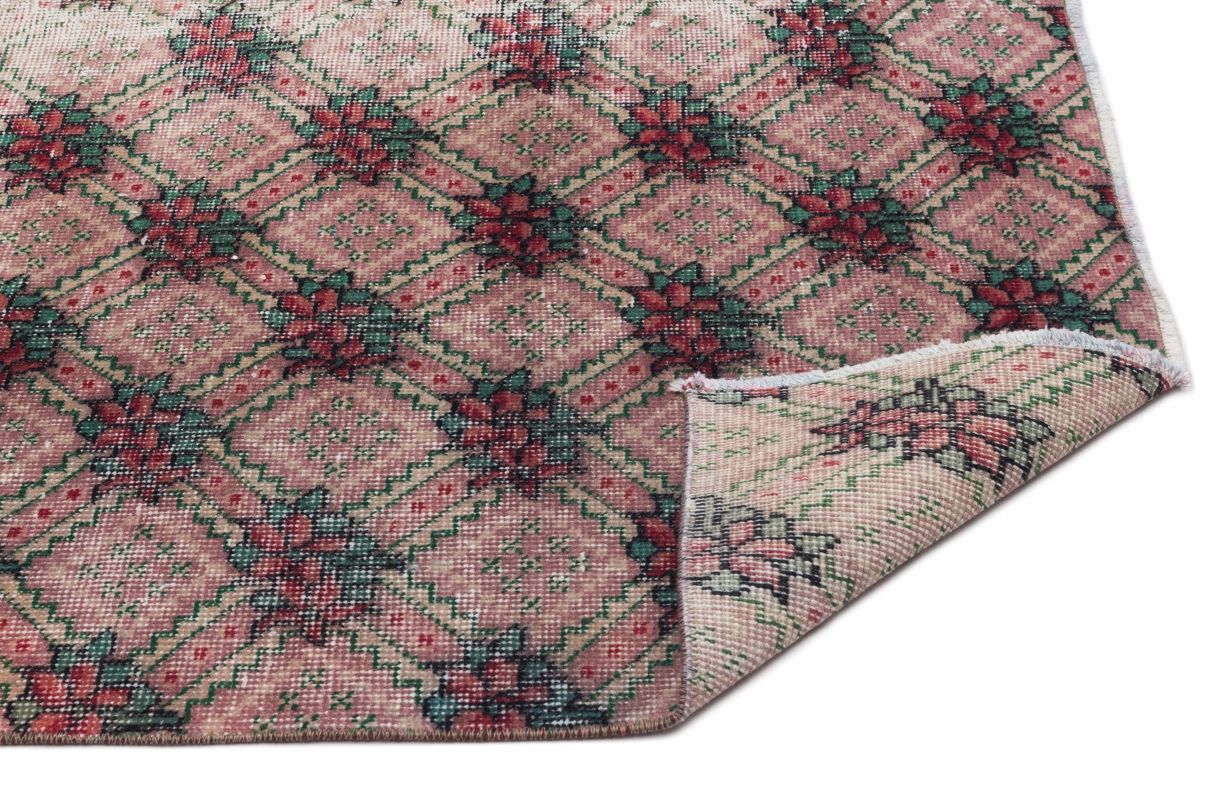 Atina Brown Vintage Wool Handmade Area Rug 5'3" x 8'5"
