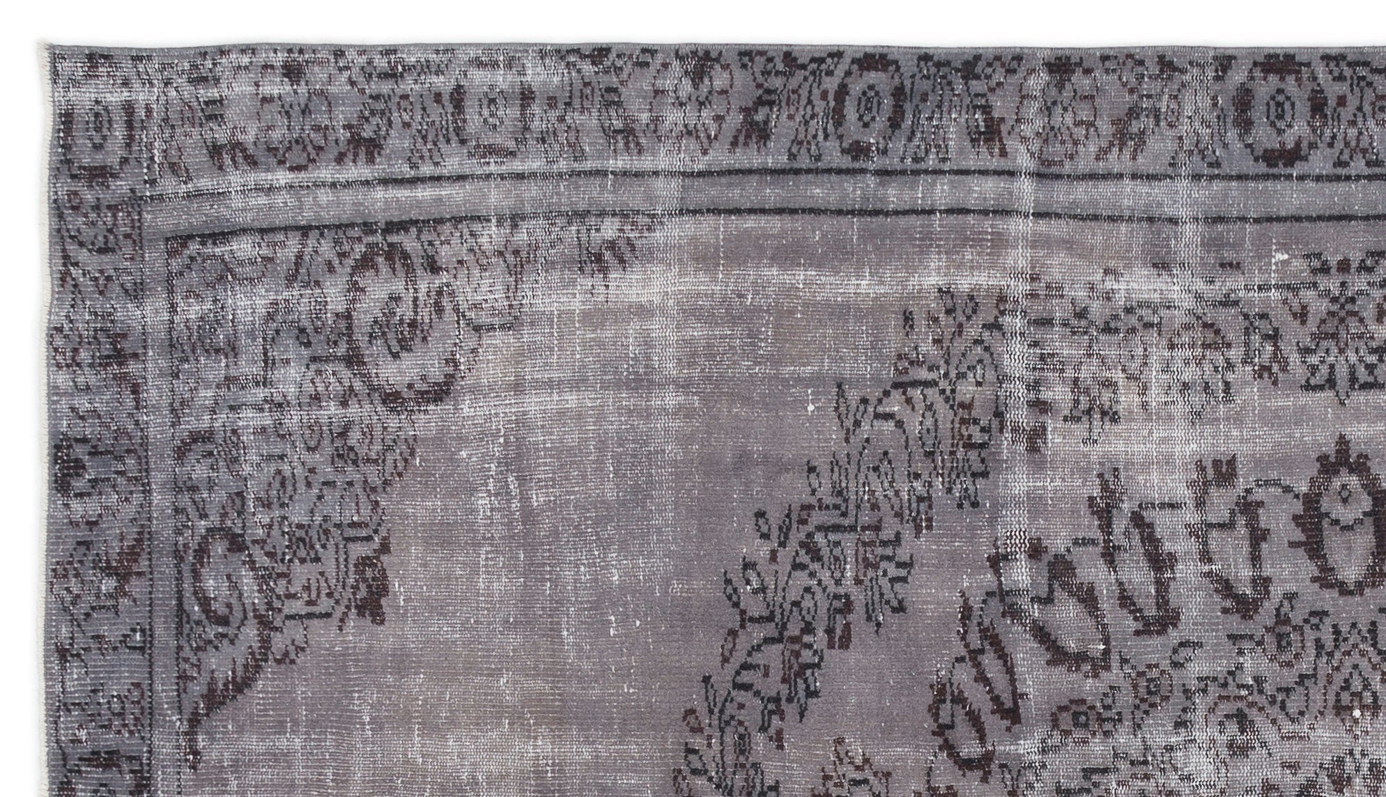 Atina Grey Vintage Wool Handmade Area Rug 5'7" x 9'3"