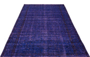 Atina Purple Vintage Wool Handmade Area Rug 5'4" x 8'11"