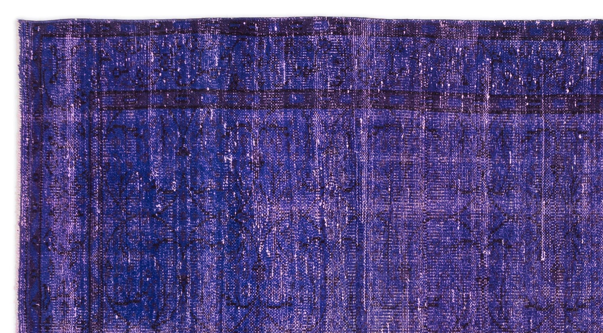 Atina Purple Vintage Wool Handmade Area Rug 5'4" x 8'11"