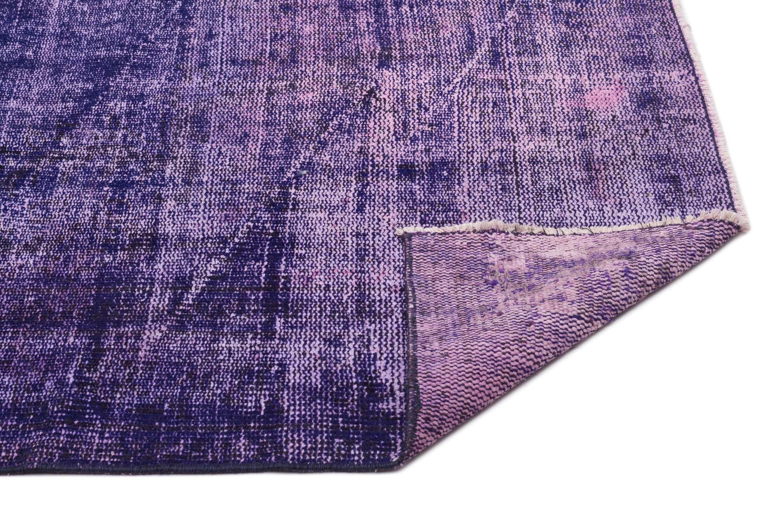 Atina Purple Vintage Wool Handmade Area Rug 5'7" x 8'8"
