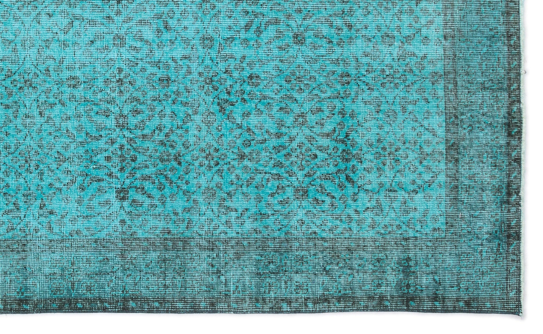 Atina Turquoise Vintage Wool Handmade Area Rug 5'3" x 8'9"