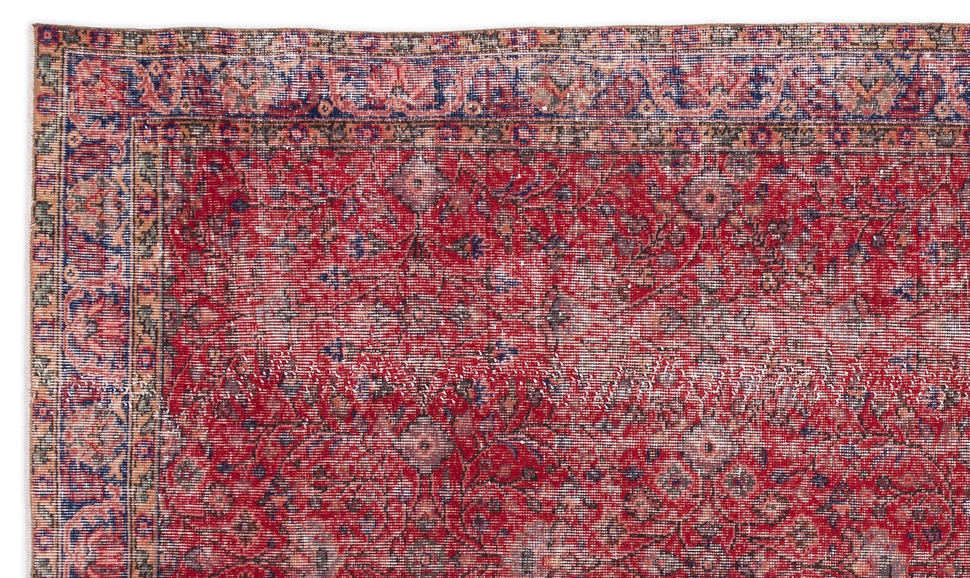 Atina Red Vintage Wool Handmade Area Rug 5'4" x 9'3"