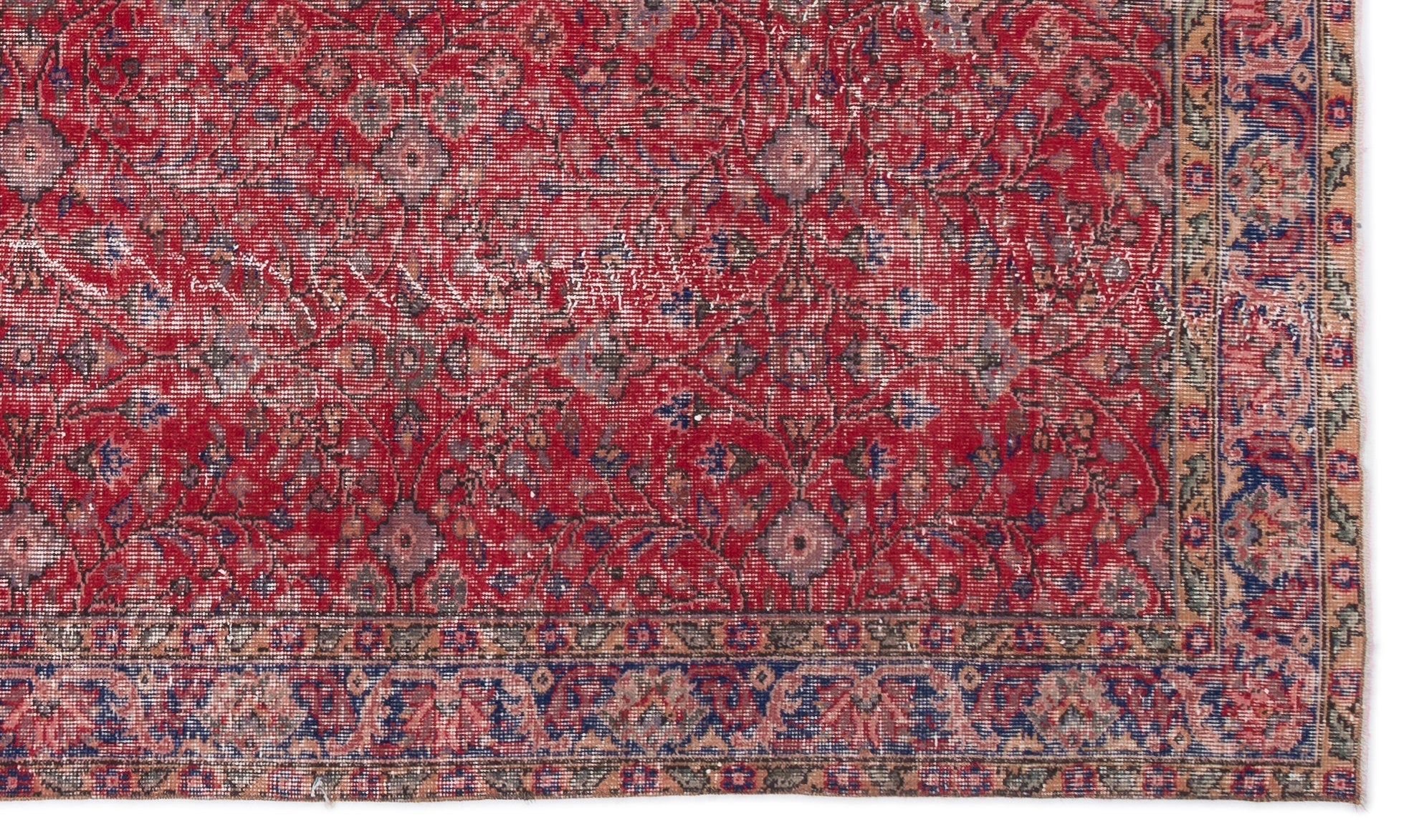 Atina Red Vintage Wool Handmade Area Rug 5'4" x 9'3"