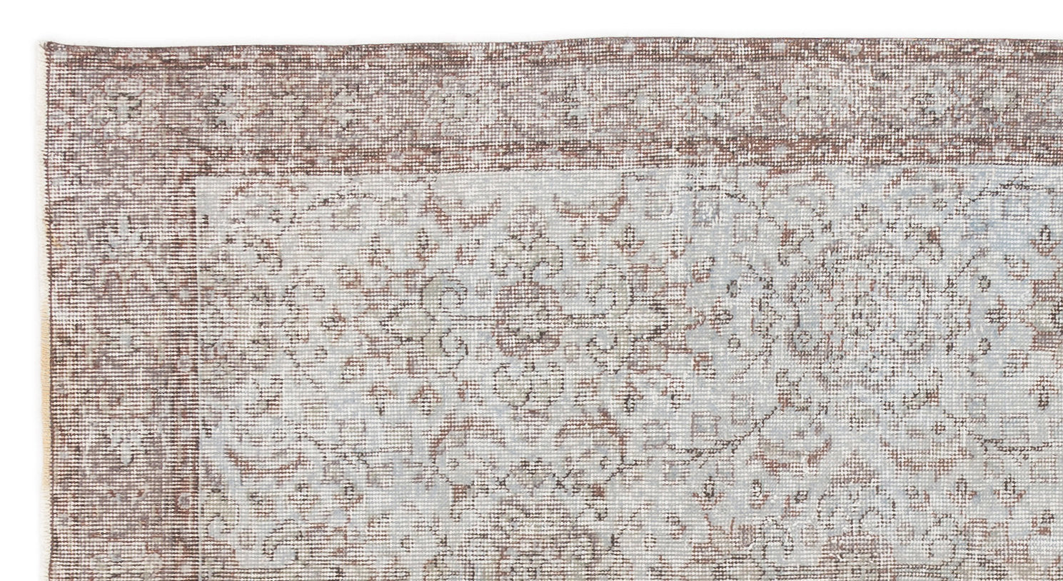 Atina Beige Vintage Wool Handmade Area Rug 3'9" x 6'11"