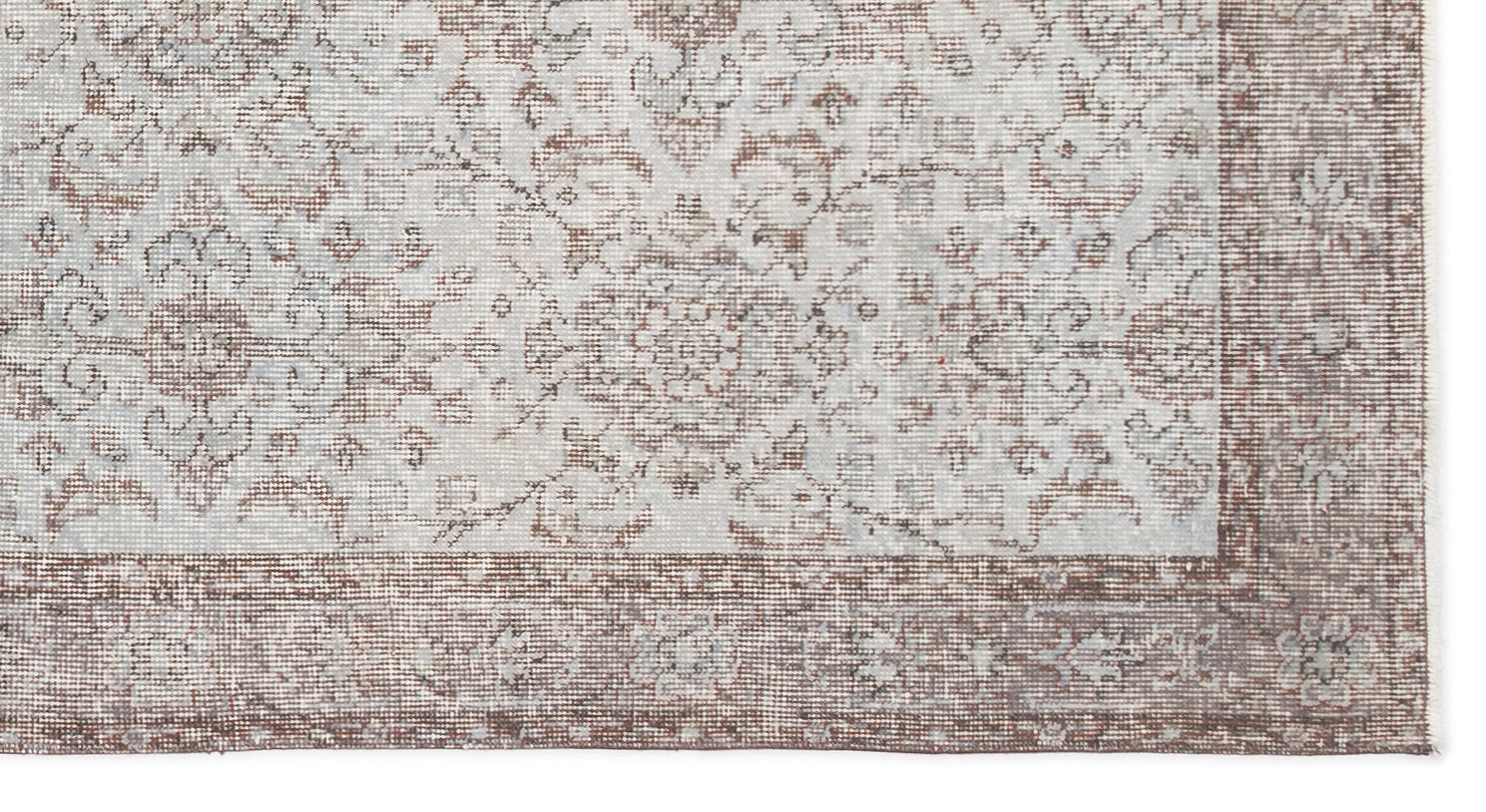 Atina Beige Vintage Wool Handmade Area Rug 3'9" x 6'11"
