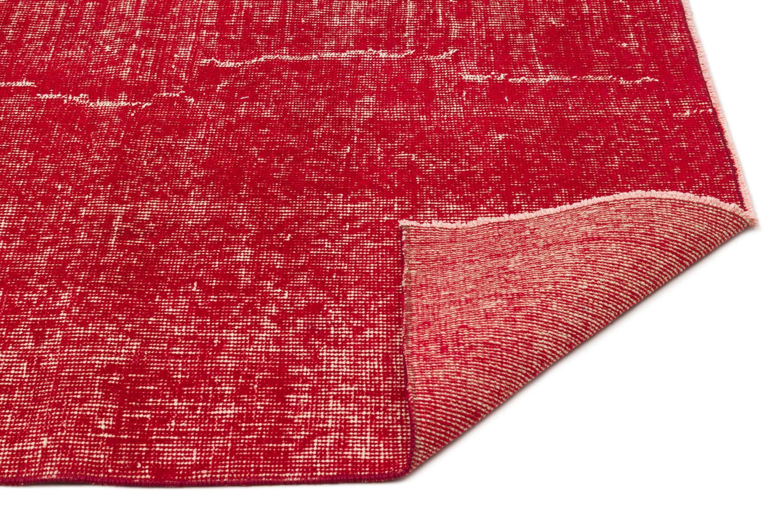 Atina Red Vintage Wool Handmade Area Rug 4'11" x 9'7"