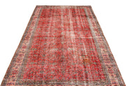 Atina Red Vintage Wool Handmade Area Rug 5'4" x 8'7"