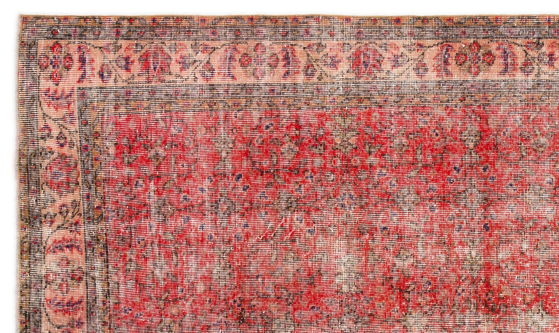Atina Red Vintage Wool Handmade Area Rug 5'4" x 8'7"