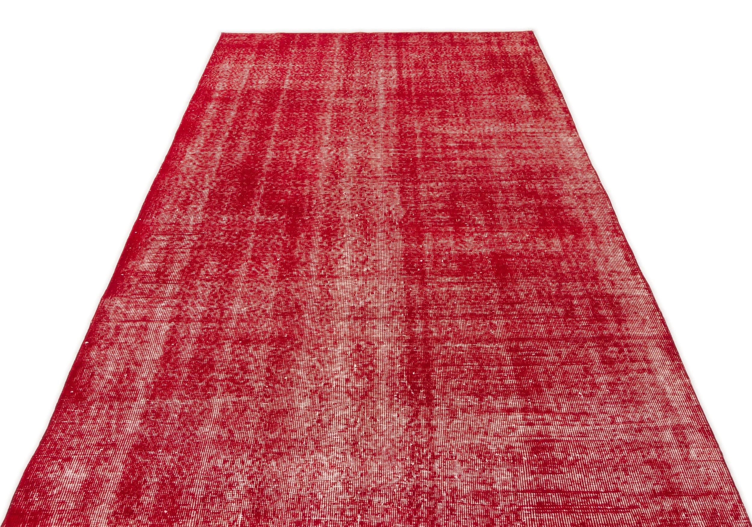 Atina Red Vintage Wool Handmade Area Rug 4'10" x 8'5"