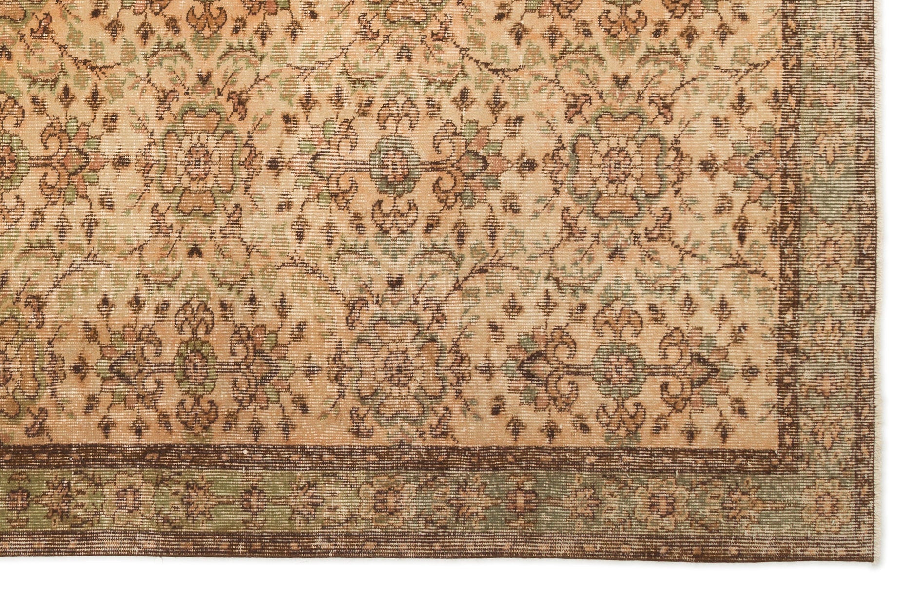 Atina Beige Vintage Wool Handmade Area Rug 5'8" x 8'7"