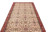 Atina Beige Vintage Wool Handmade Area Rug 4'10" x 8'8"