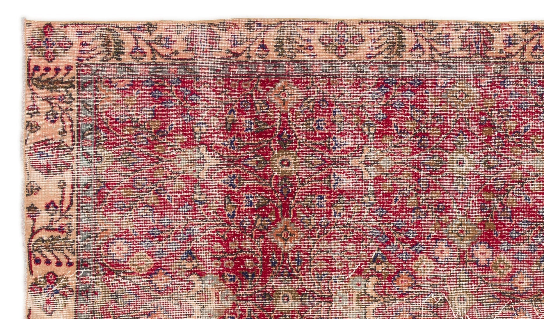Atina Red Vintage Wool Handmade Area Rug 4'11" x 8'7"