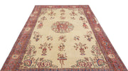 Atina Cream Vintage Wool Handmade Area Rug 6'5" x 9'9"