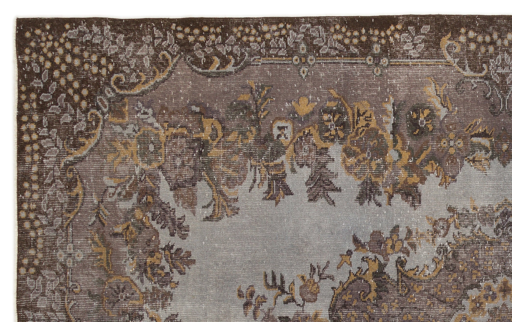 Atina Grey Vintage Wool Handmade Area Rug 6'0" x 9'10"