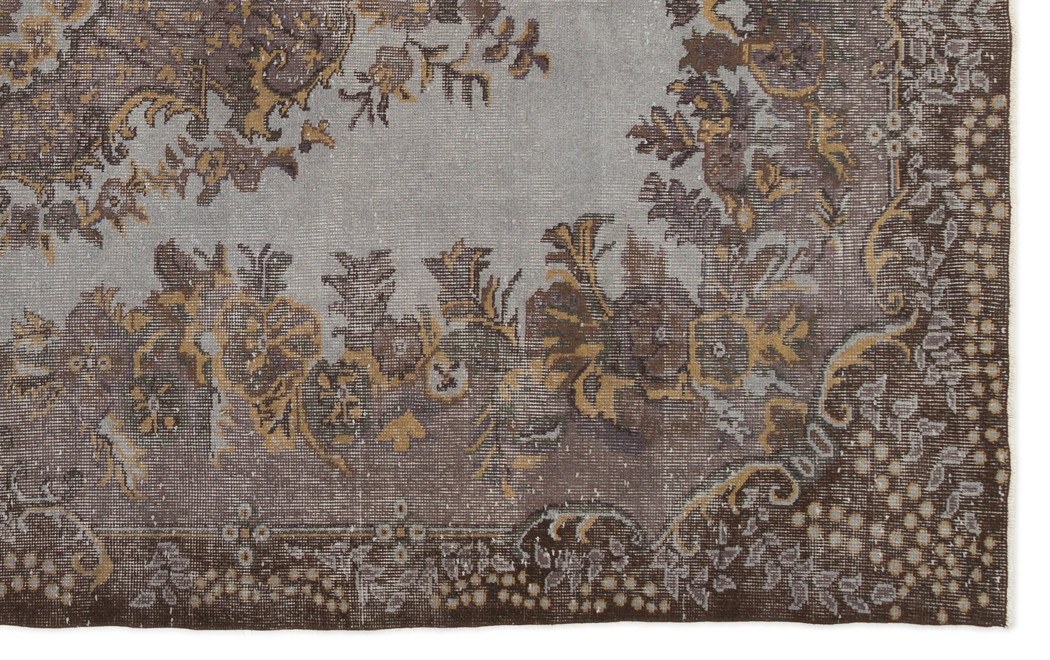 Atina Grey Vintage Wool Handmade Area Rug 6'0" x 9'10"