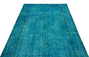 Atina Turquoise Vintage Wool Handmade Area Rug 4'10" x 8'6"