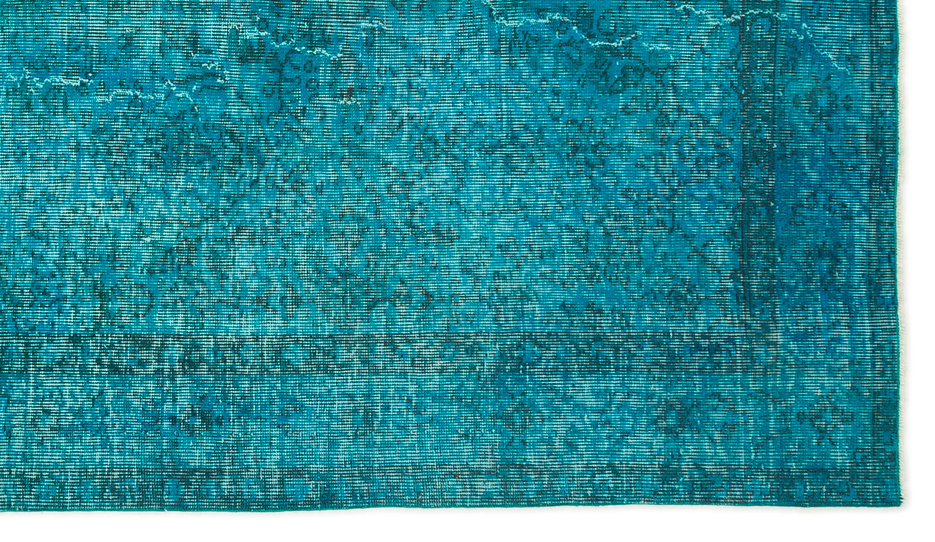 Atina Turquoise Vintage Wool Handmade Area Rug 4'10" x 8'6"