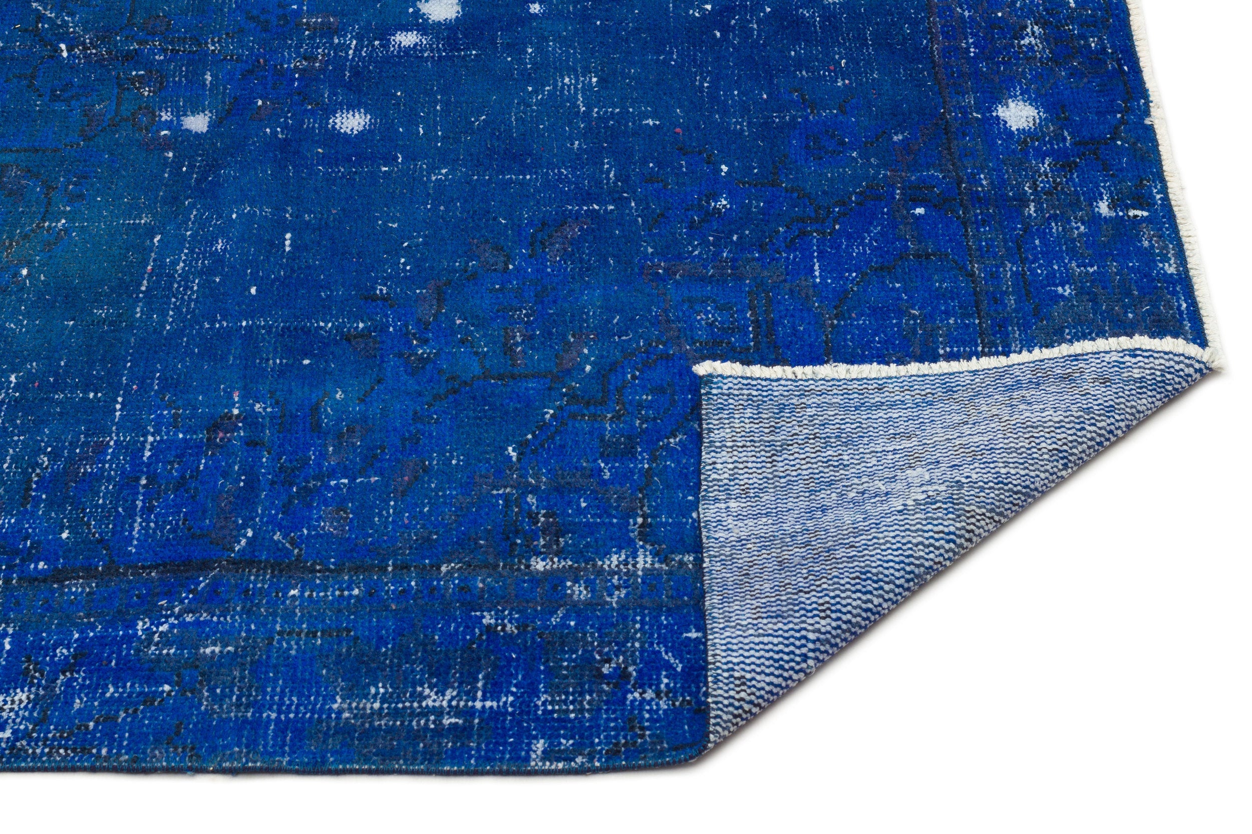 Atina Blue Vintage Wool Handmade Area Rug 4'9" x 8'11"
