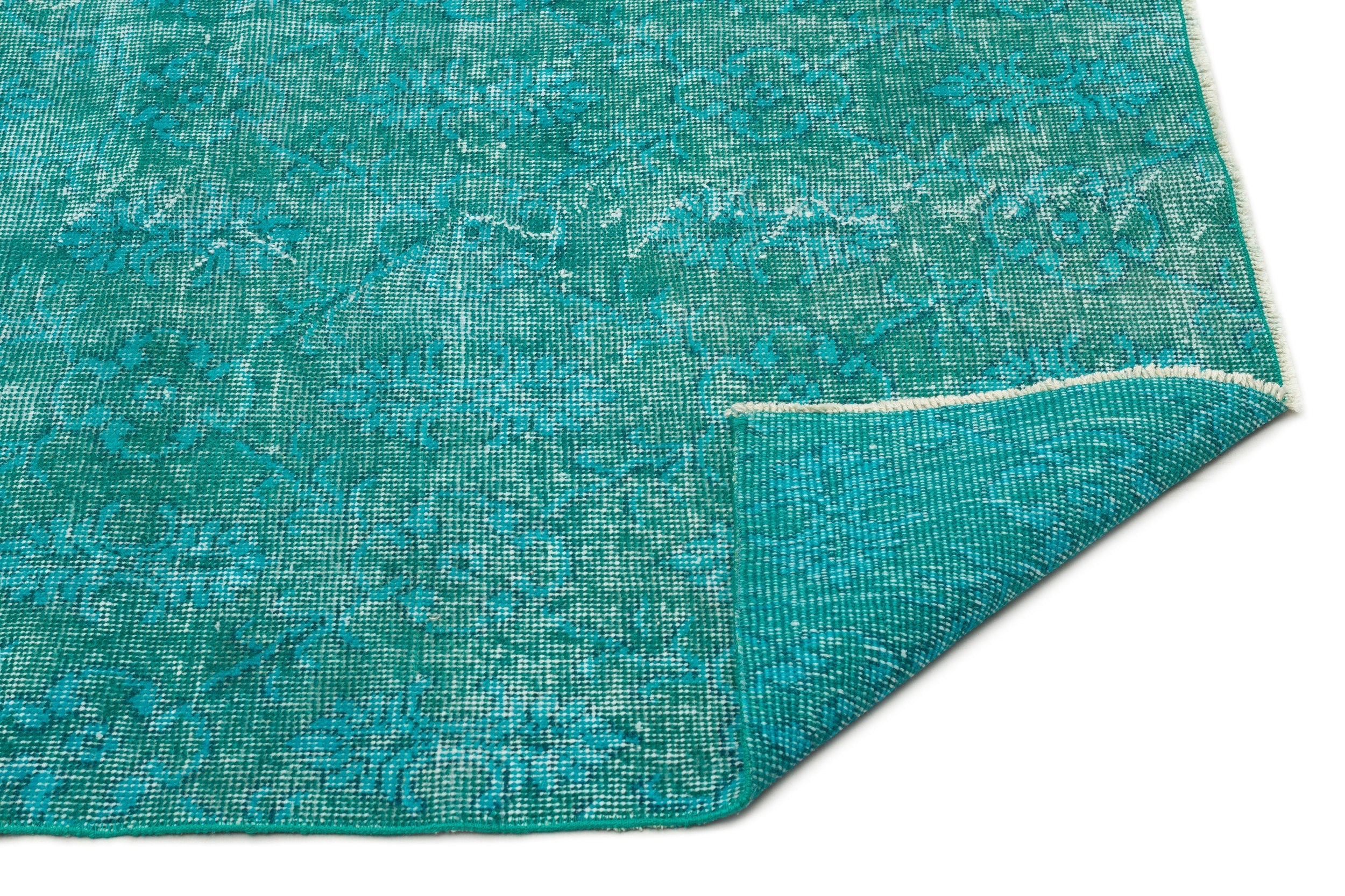 Atina Turquoise Vintage Wool Handmade Area Rug 5'5" x 8'10"