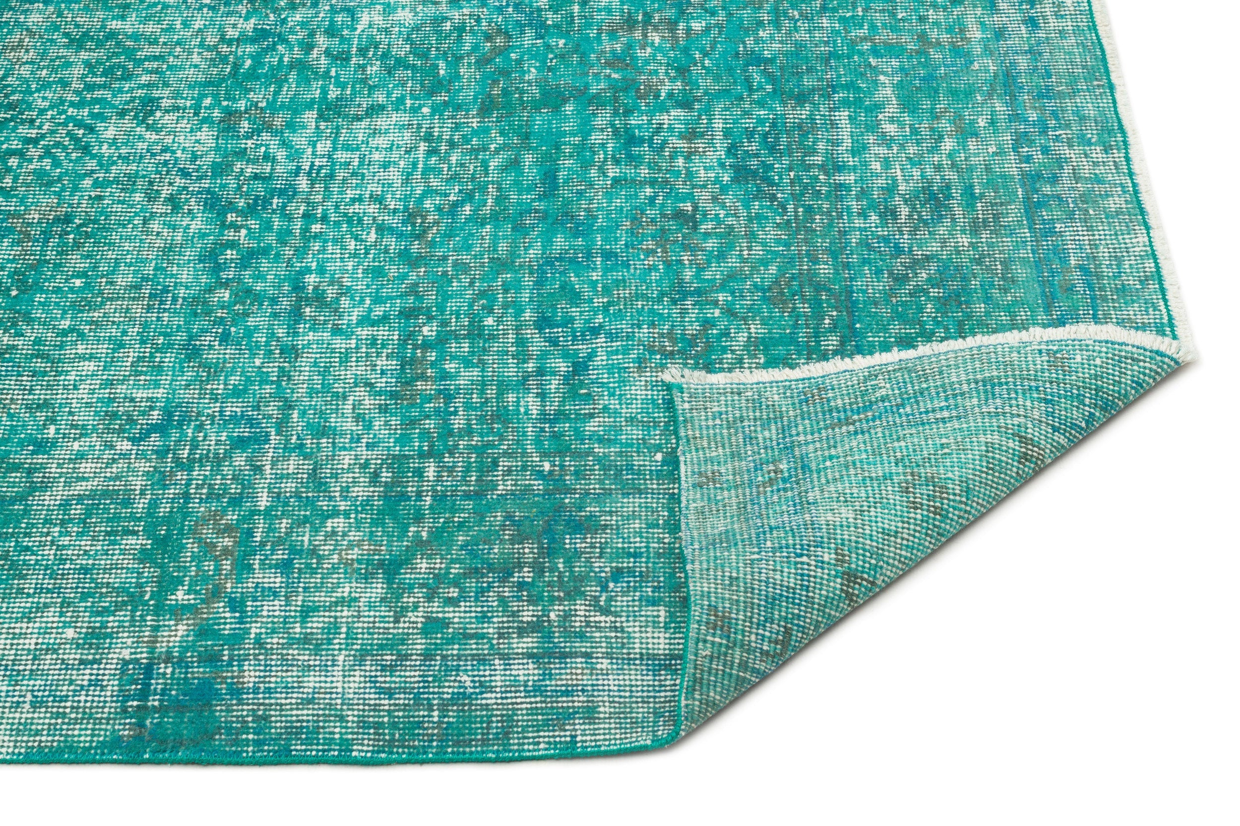 Atina Turquoise Vintage Wool Handmade Area Rug 4'1" x 10'8"