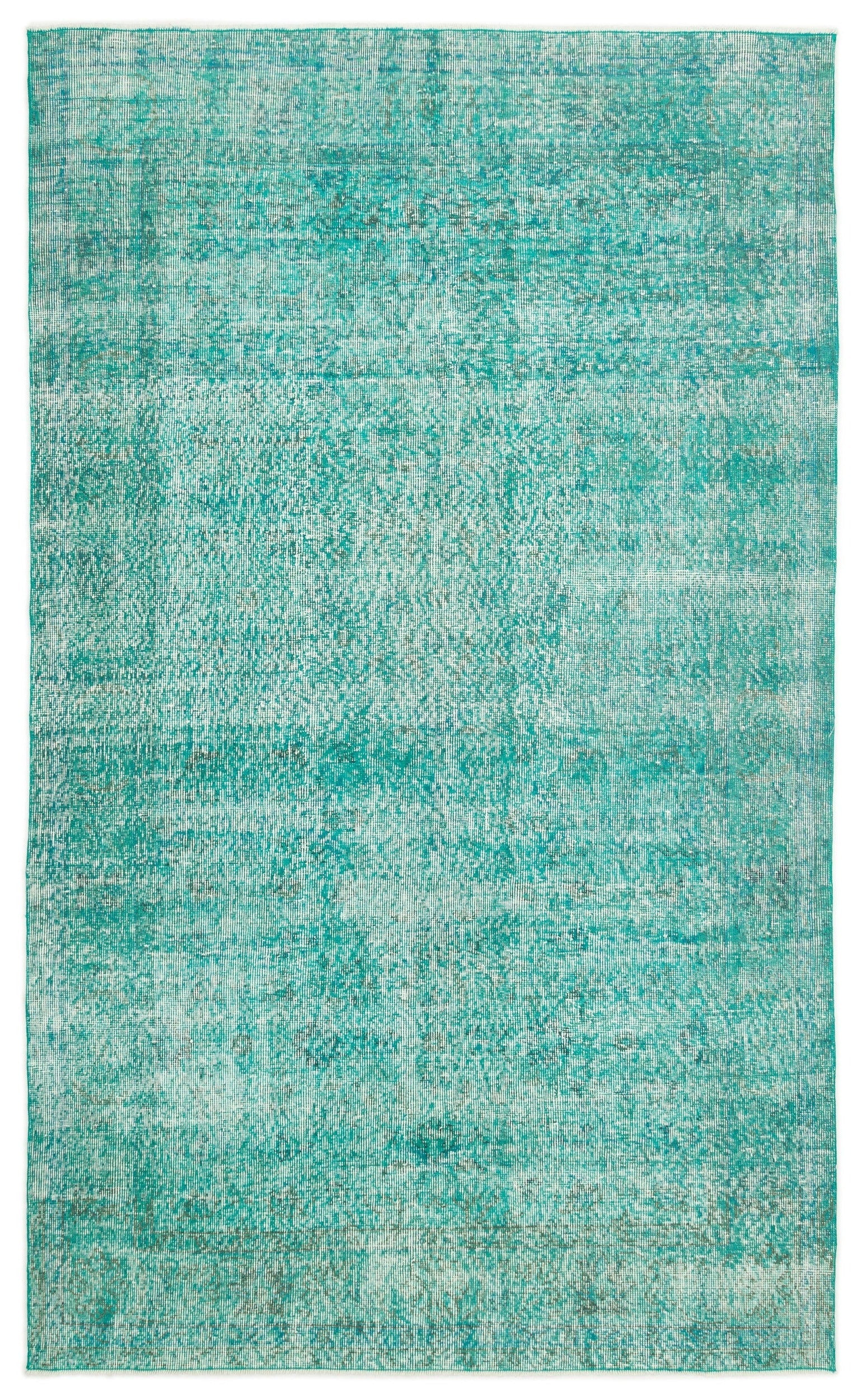 Atina Turquoise Vintage Wool Handmade Area Rug 4'1" x 10'8"
