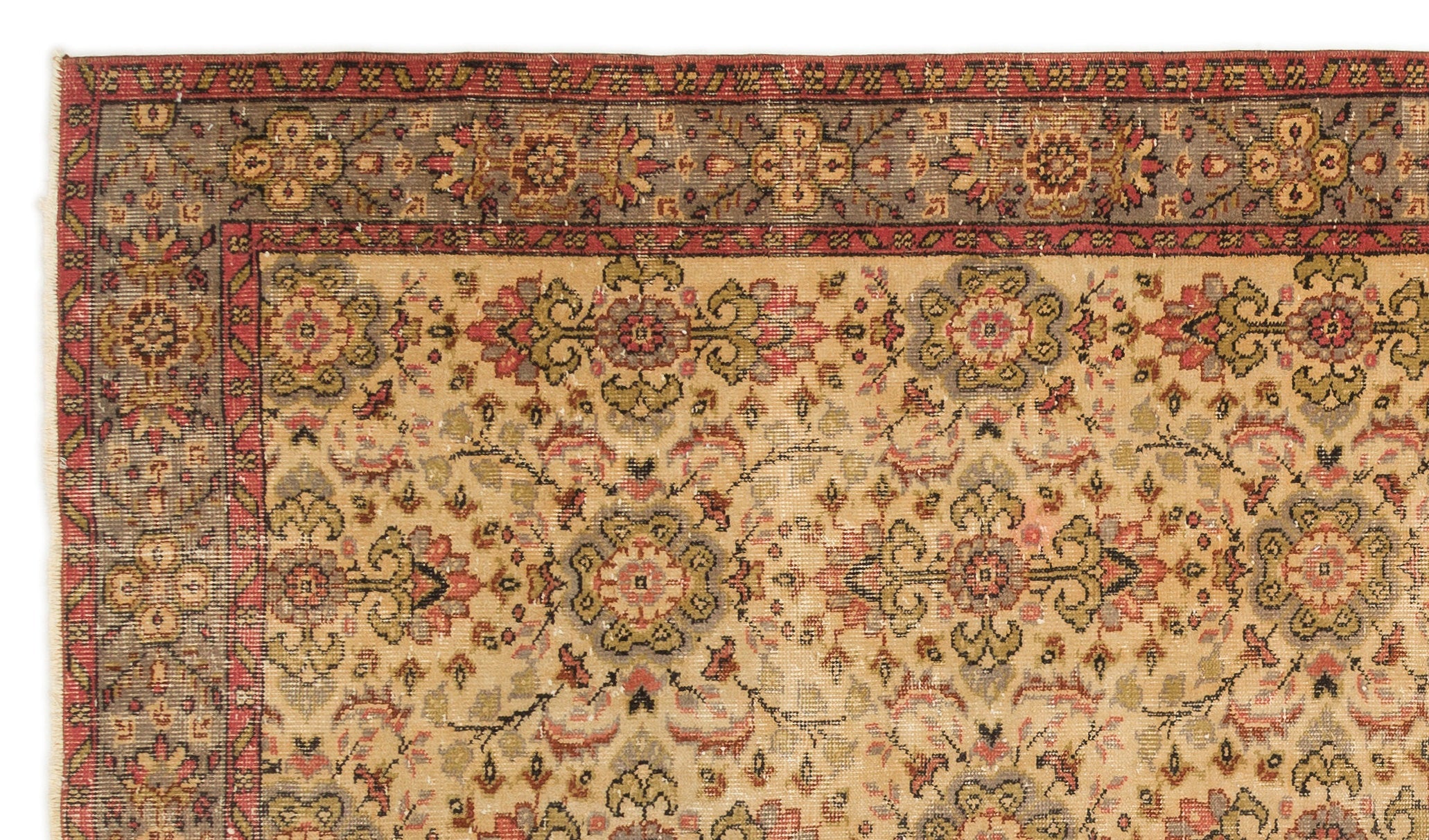 Atina Brown Vintage Wool Handmade Area Rug 5'4" x 9'6"