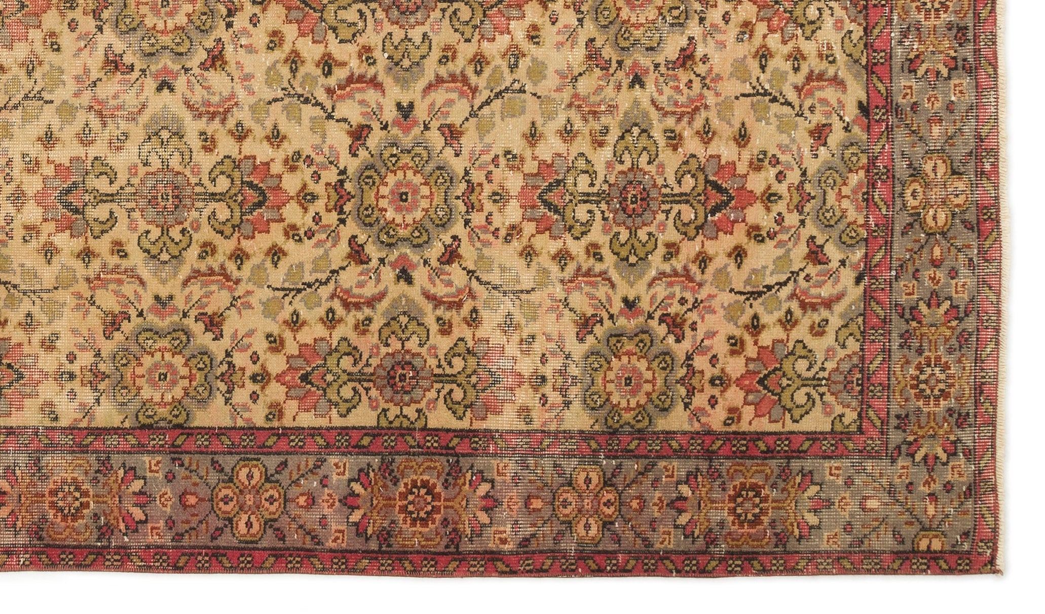 Atina Brown Vintage Wool Handmade Area Rug 5'4" x 9'6"
