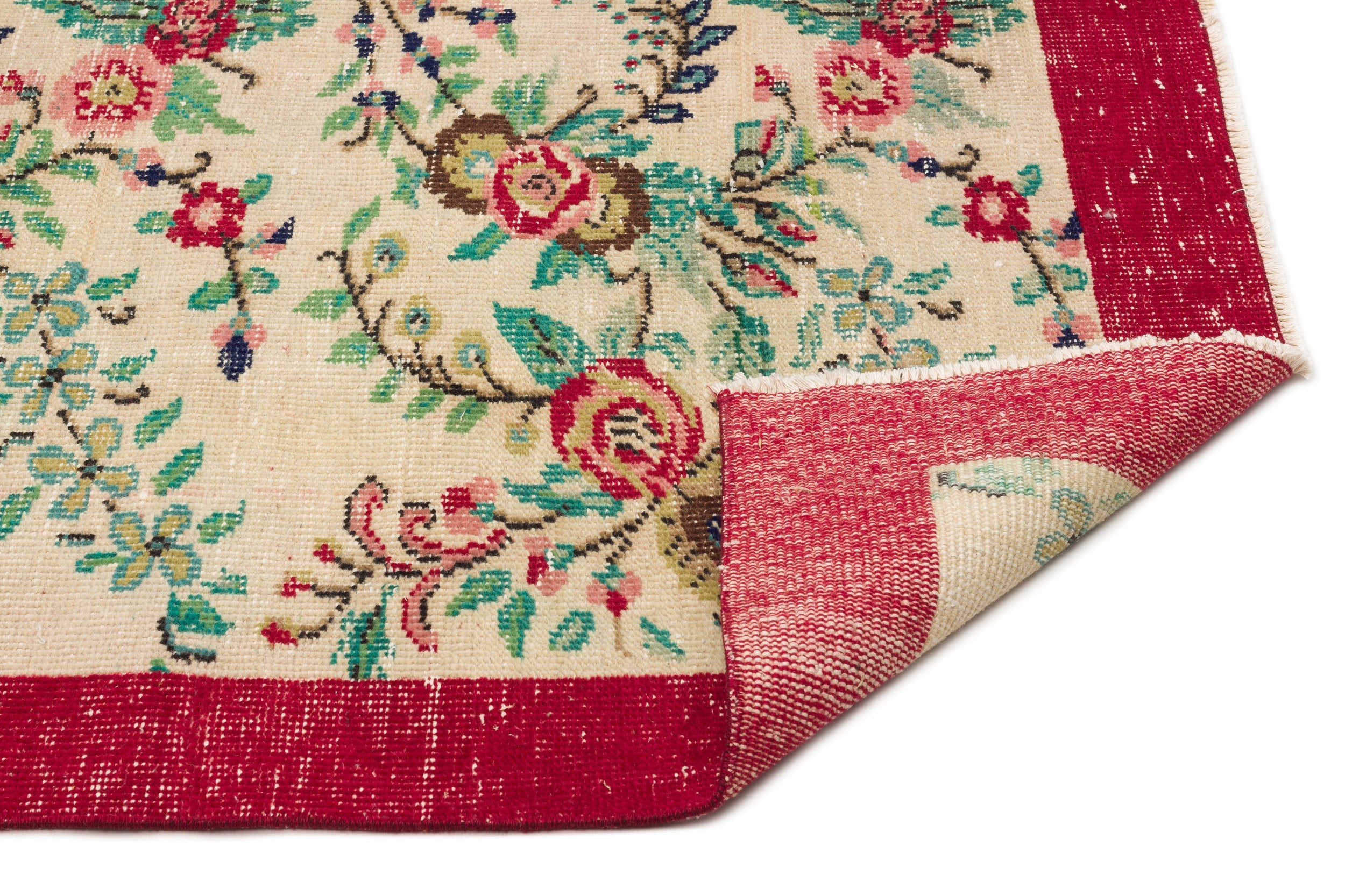 Atina Red Vintage Wool Handmade Area Rug 5'8" x 8'8"