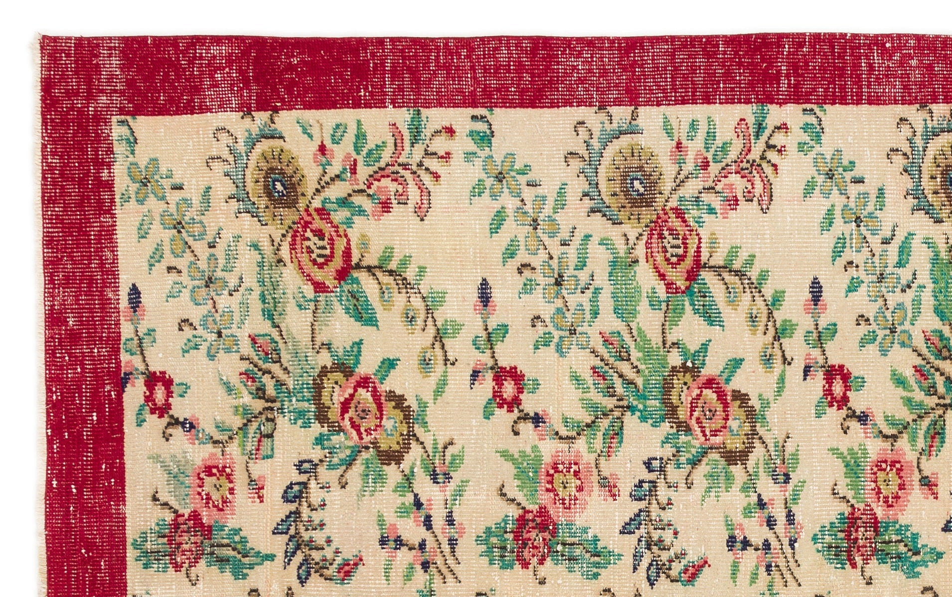 Atina Red Vintage Wool Handmade Area Rug 5'8" x 8'8"