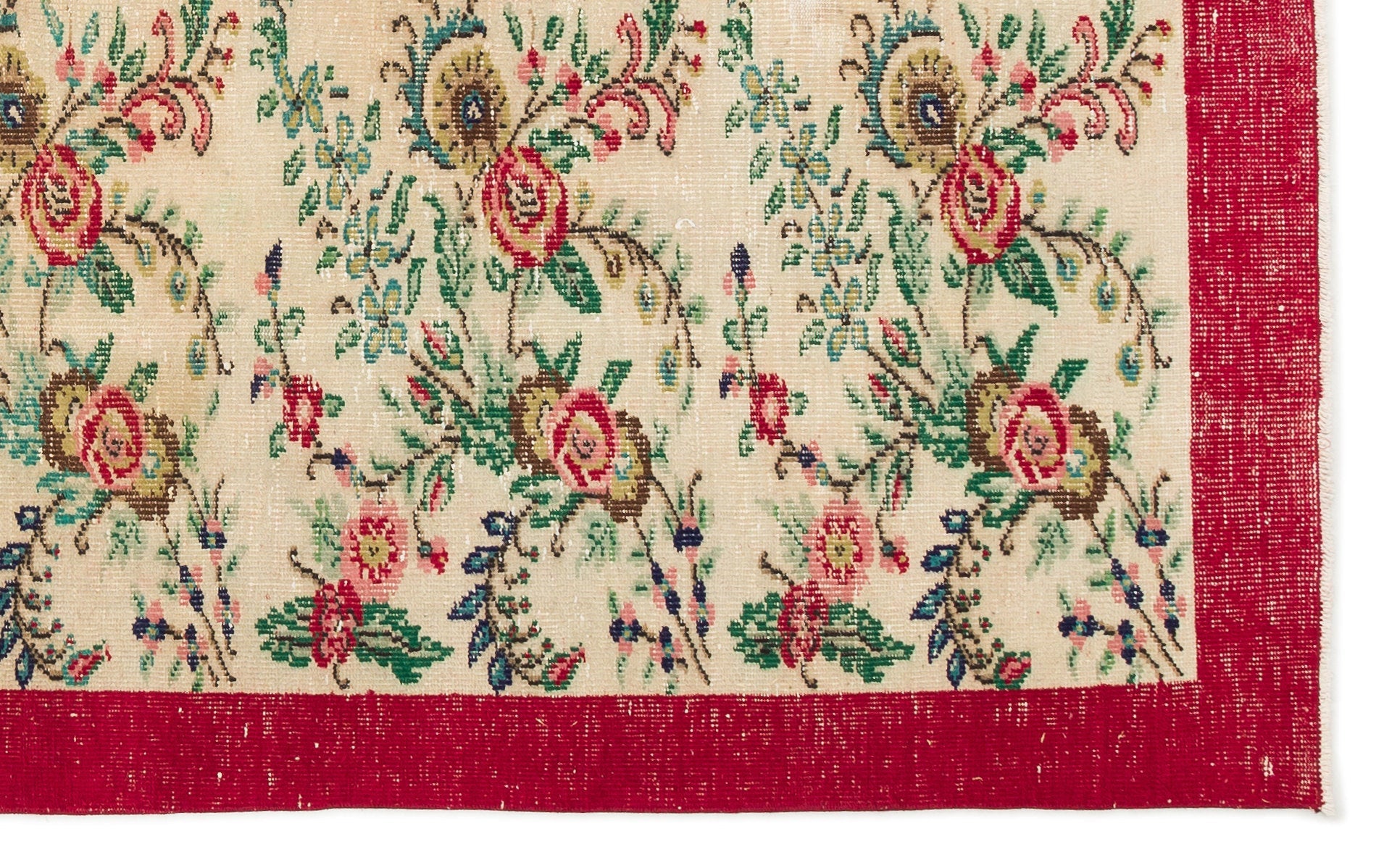 Atina Red Vintage Wool Handmade Area Rug 5'8" x 8'8"