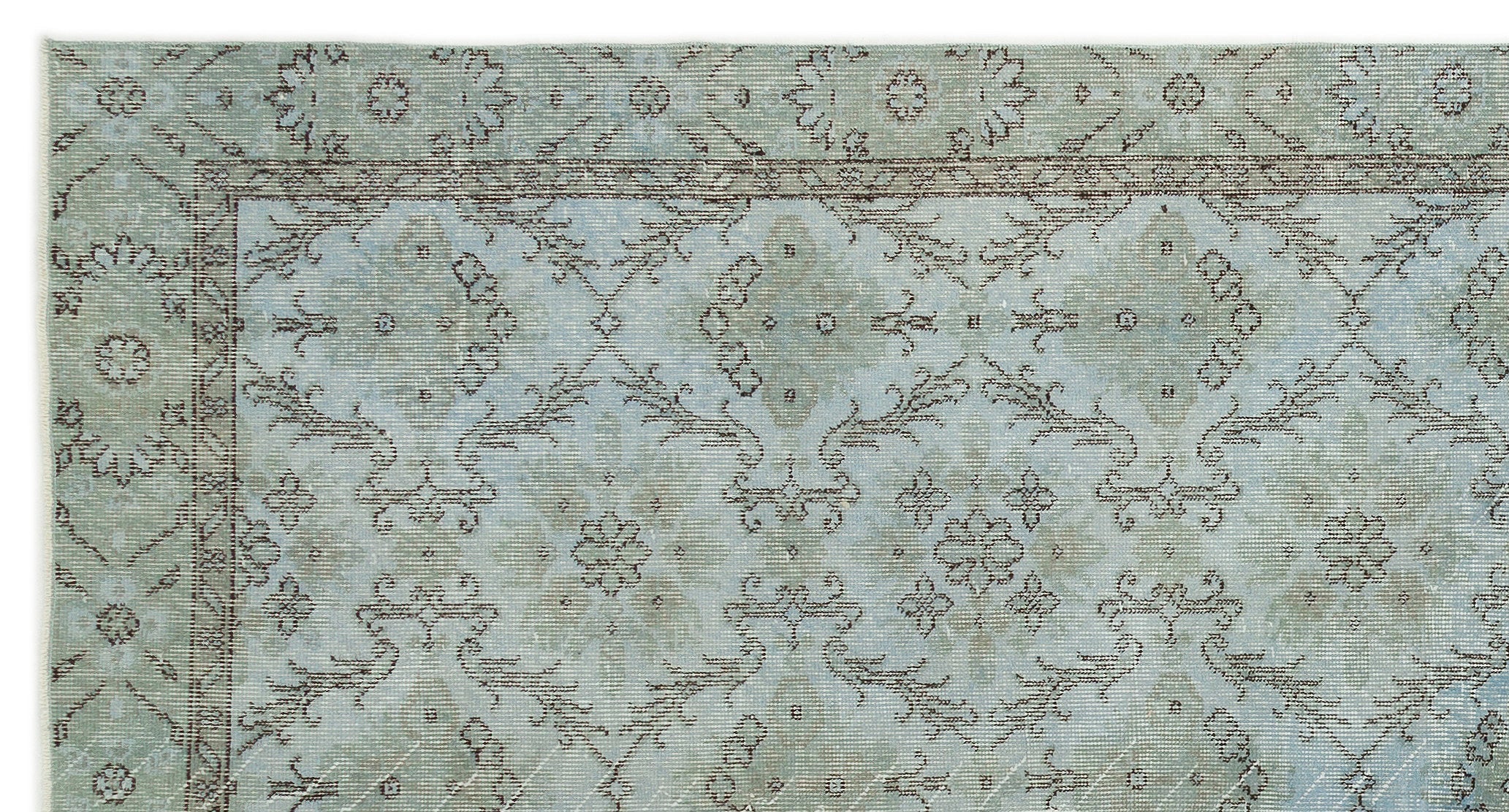 Atina Blue Vintage Wool Handmade Area Rug 5'0" x 9'7"