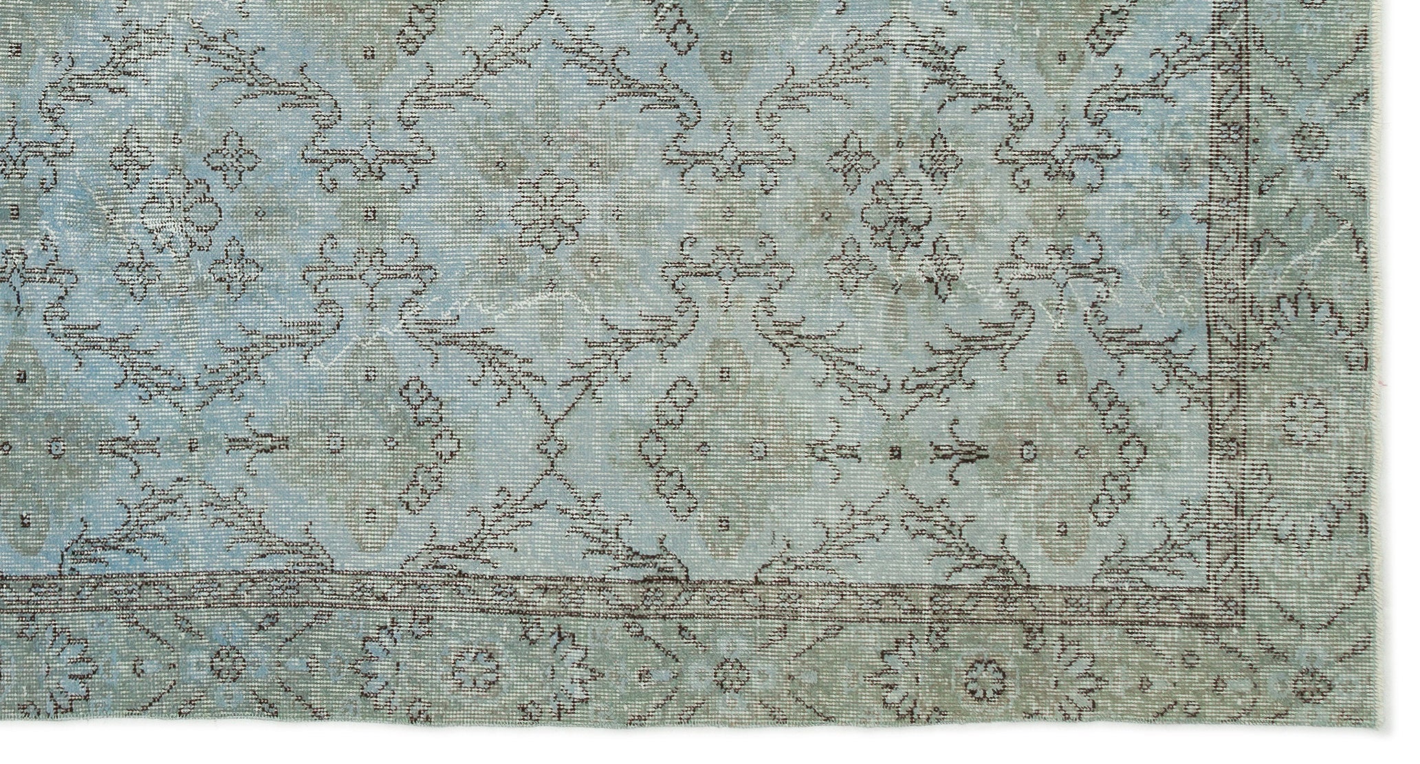 Atina Blue Vintage Wool Handmade Area Rug 5'0" x 9'7"