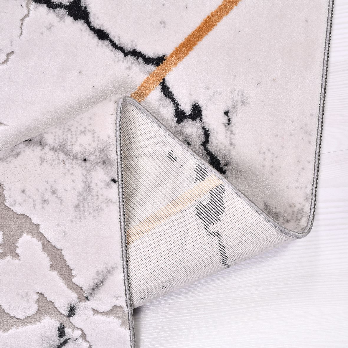 Cream Marble Area Rug – Machine Made Rug with Acrylic Yarn & Soft Pile