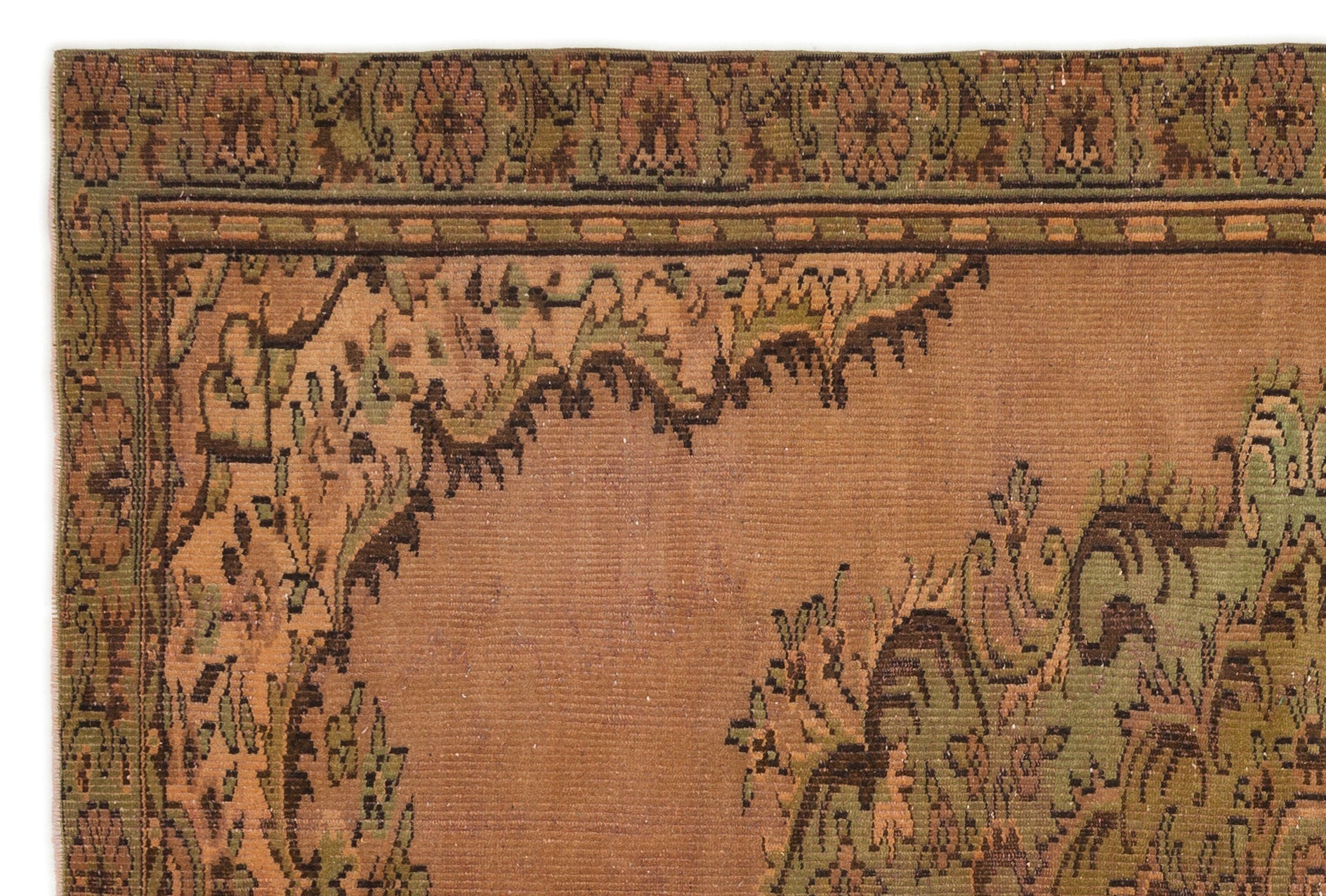 Atina Orange Vintage Wool Handmade Area Rug 6'0" x 8'10"