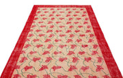 Atina Beige Vintage Wool Handmade Area Rug 5'0" x 8'3"