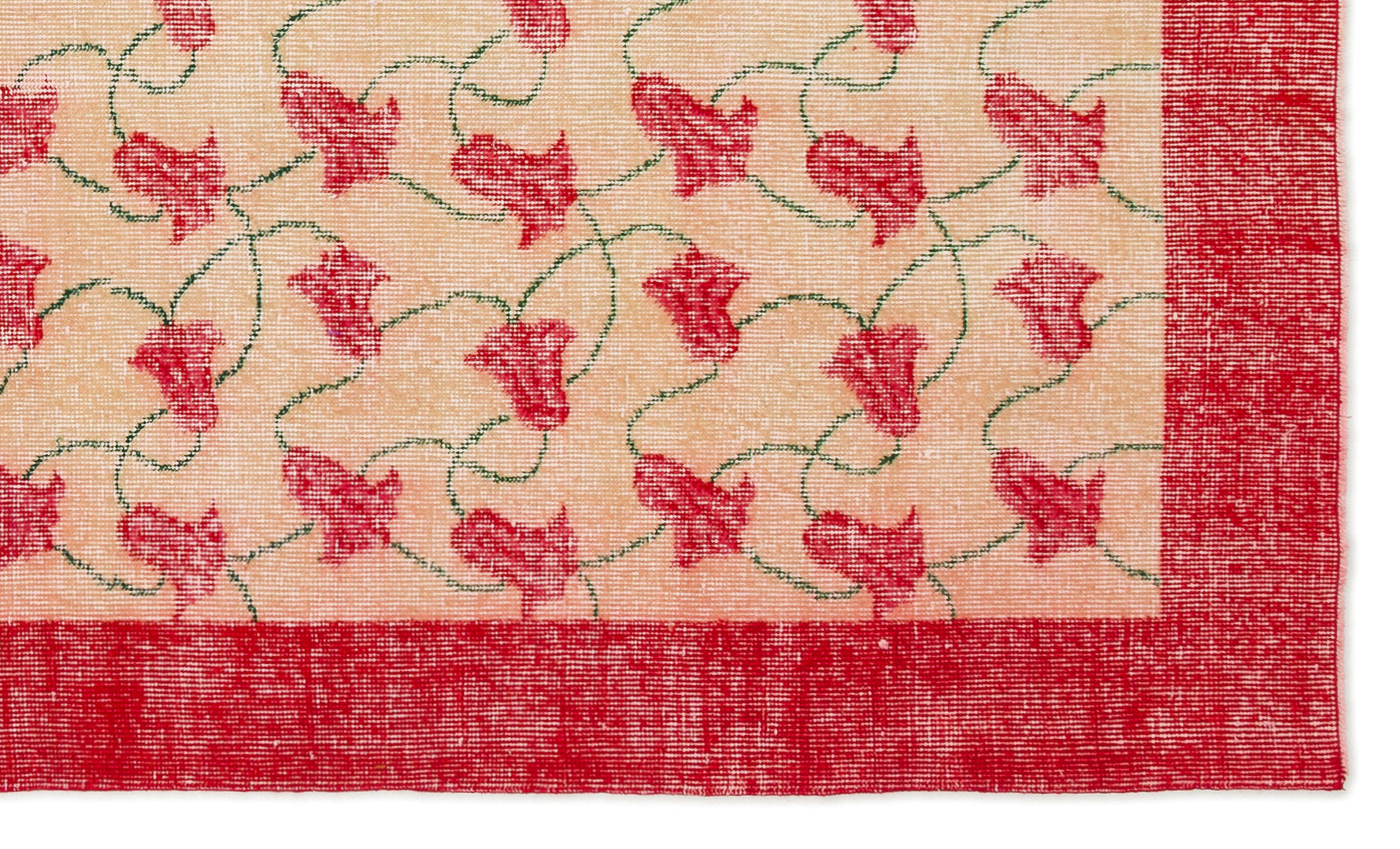 Atina Beige Vintage Wool Handmade Area Rug 5'0" x 8'3"