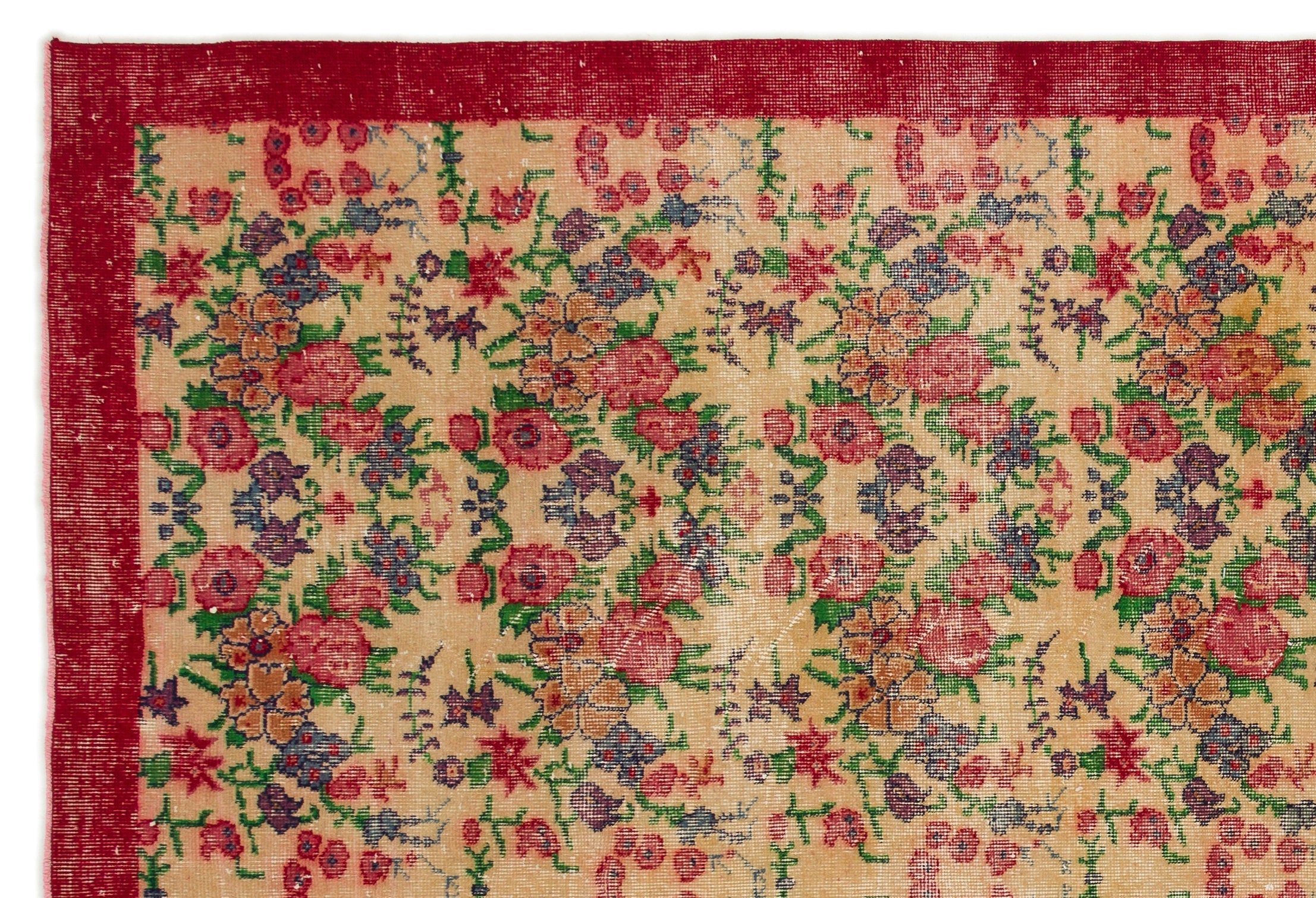 Atina Red Vintage Wool Handmade Area Rug 6'11" x 10'2"