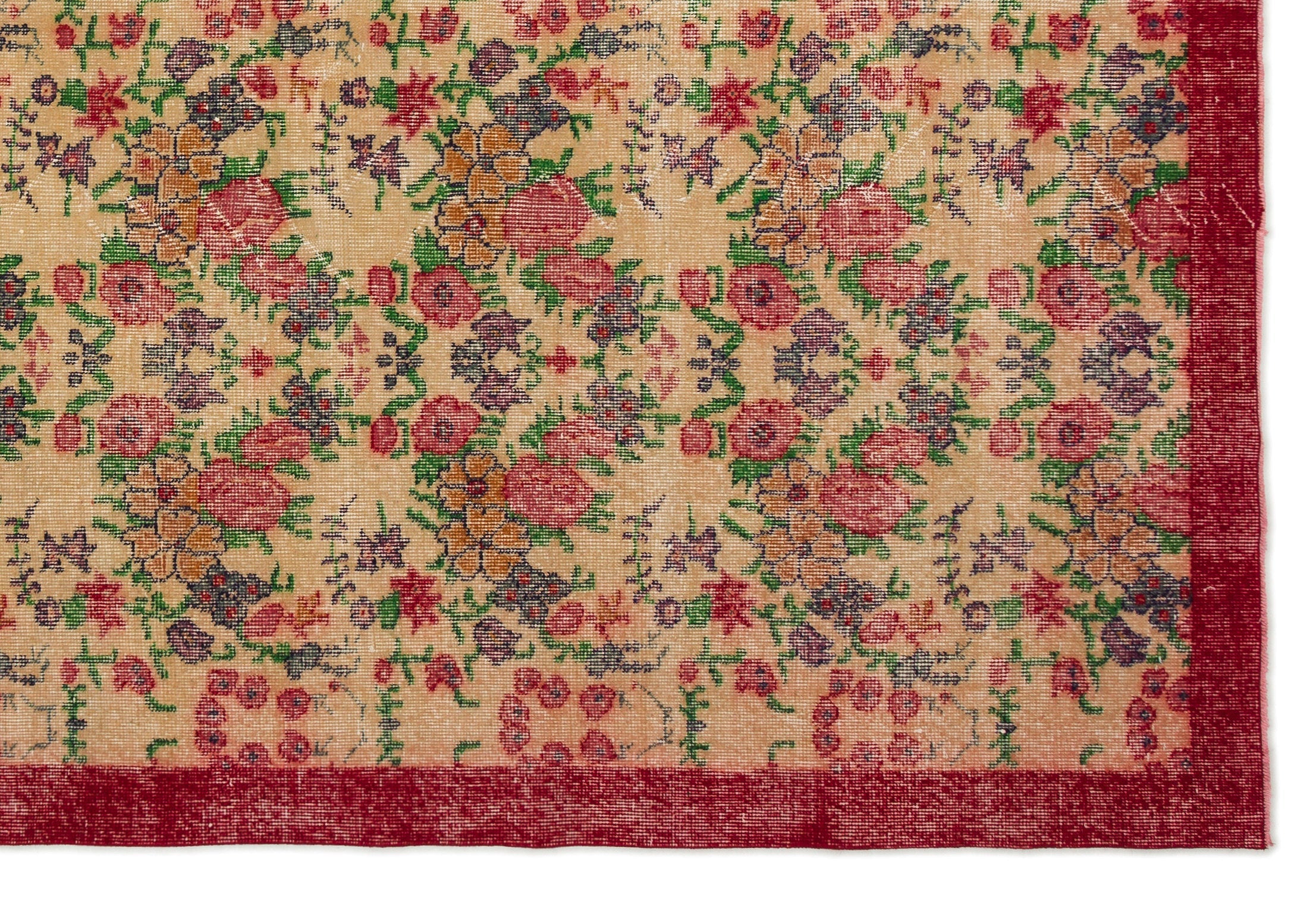 Atina Red Vintage Wool Handmade Area Rug 6'11" x 10'2"
