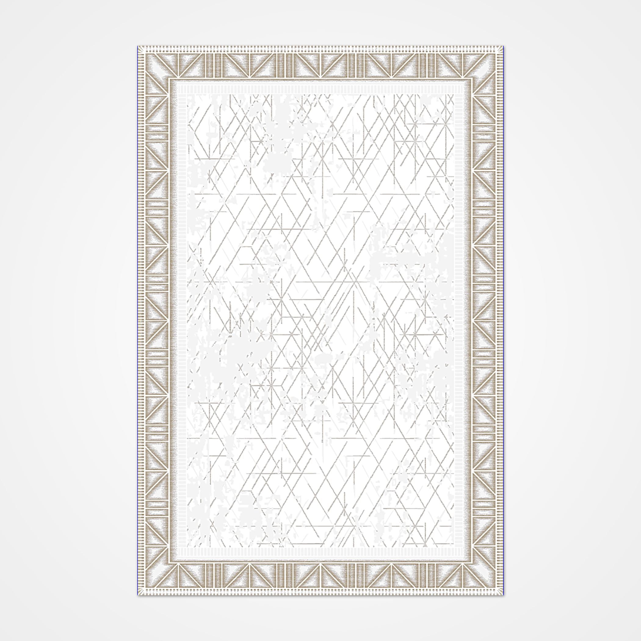 Machine Made Area Rug – White Frame Rug with 6mm Pile | Durable Polyester Carpet