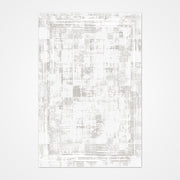 Ivory White Area Rug - Modern Machine Made Polyester Rug, 6mm Pile Height