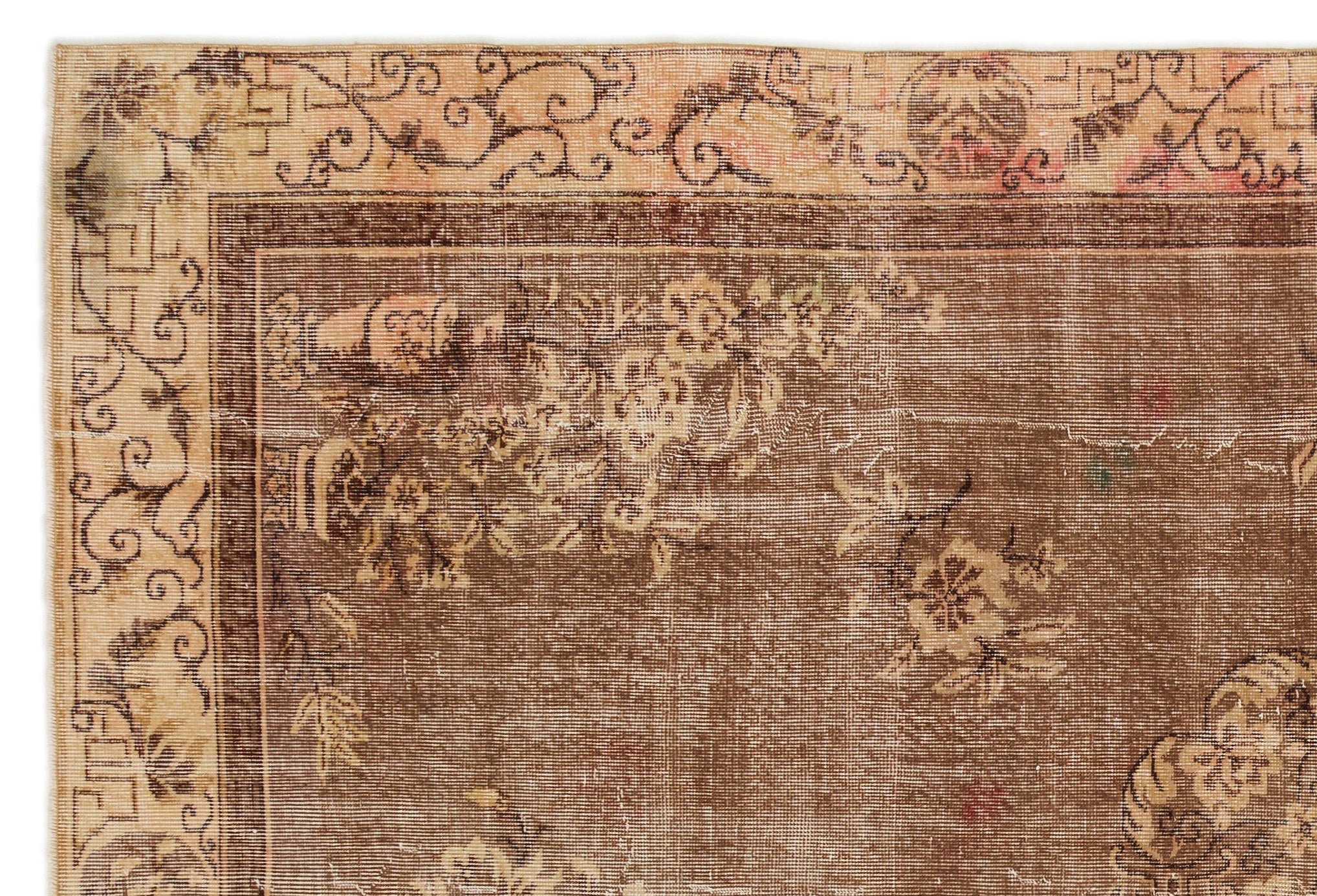 Atina Brown Classic Wool Handmade Area Rug 6'4" x 9'8"
