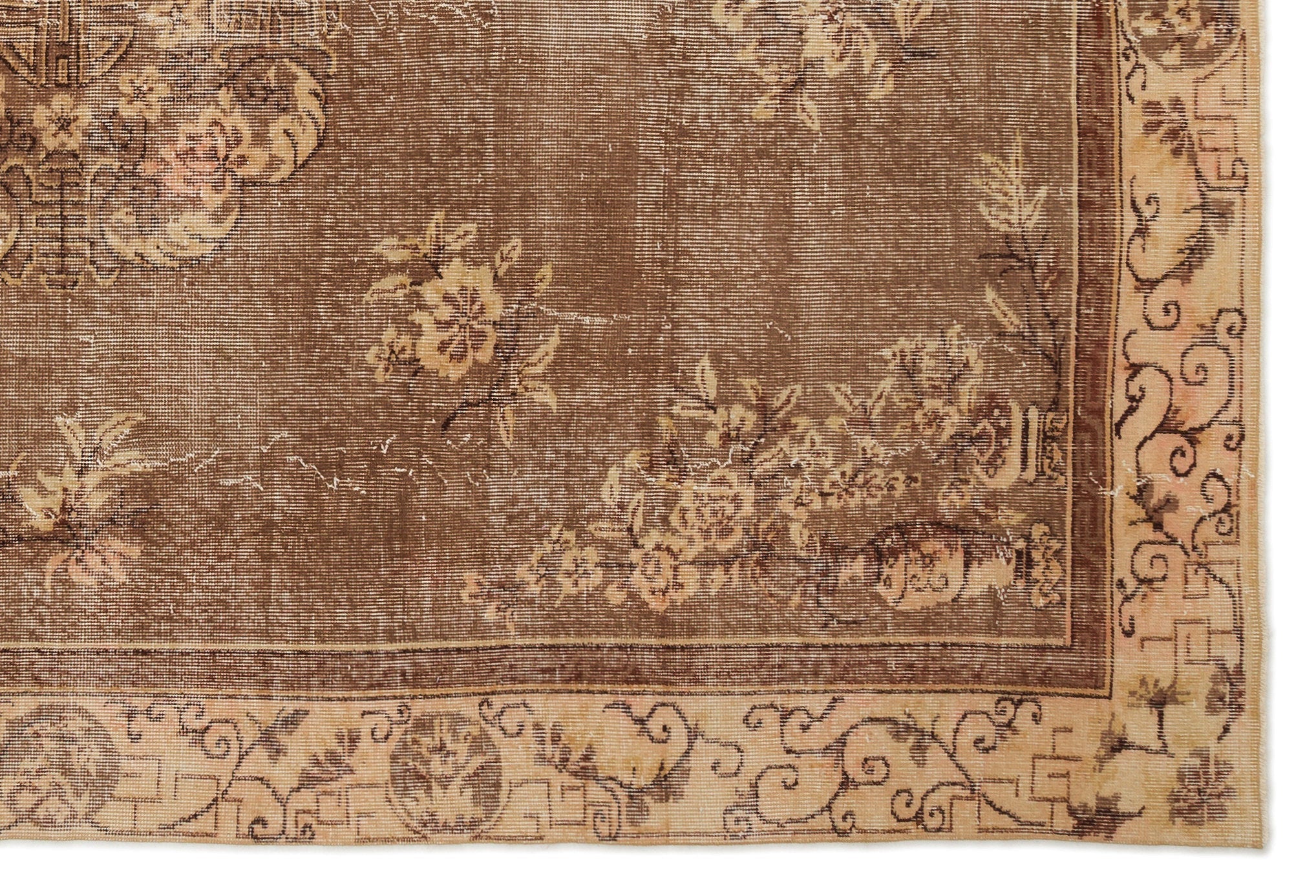 Atina Brown Classic Wool Handmade Area Rug 6'4" x 9'8"