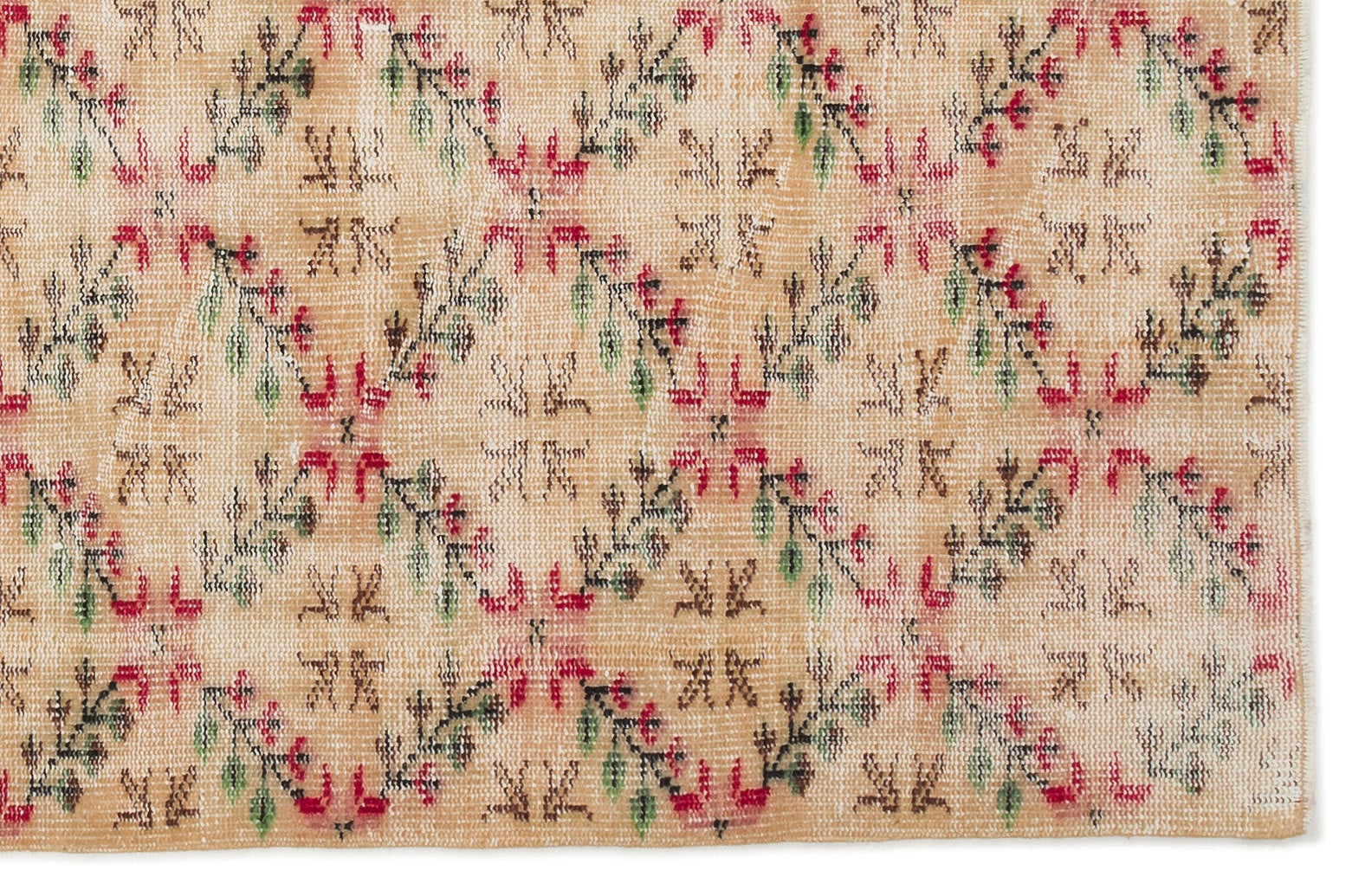 Atina Beige Vintage Wool Handmade Area Rug 4'10" x 7'5"